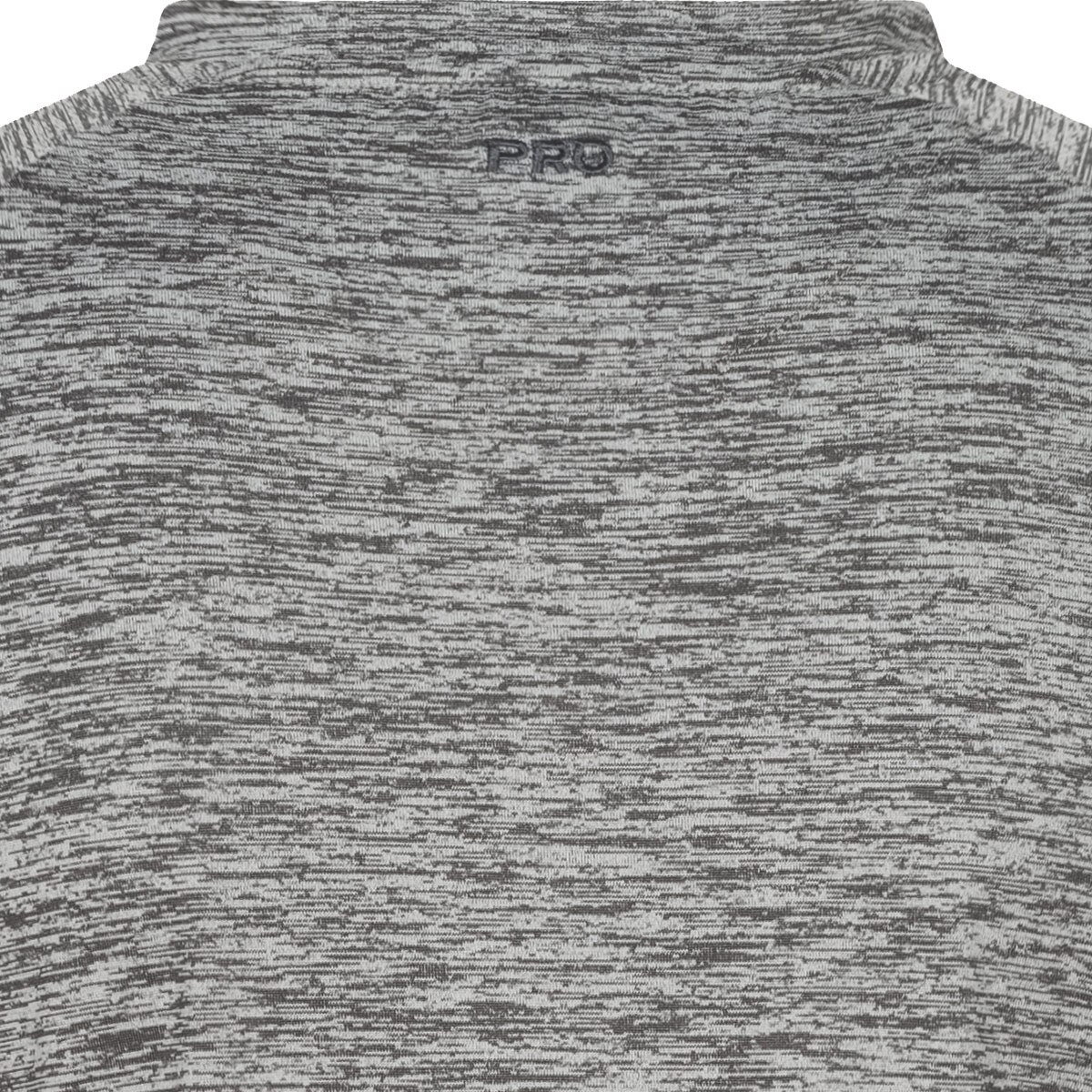 Butterfly Izumo Lady Shirt: Close up of Back of Grey Shirt Top Collar